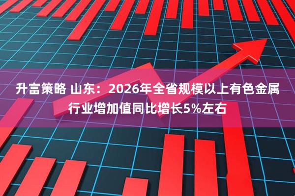 升富策略 山东：2026年全省规模以上有色金属行业增加值同比增长5%左右