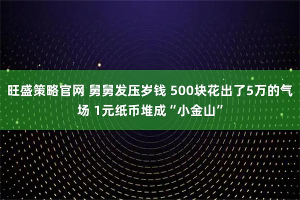旺盛策略官网 舅舅发压岁钱 500块花出了5万的气场 1元纸币堆成“小金山”